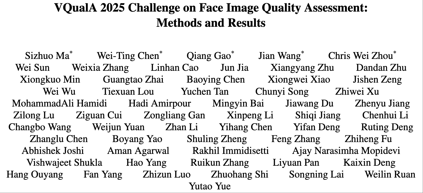 VQualA 2025 Challenge on Face Image Quality Assessment: Methods and Results